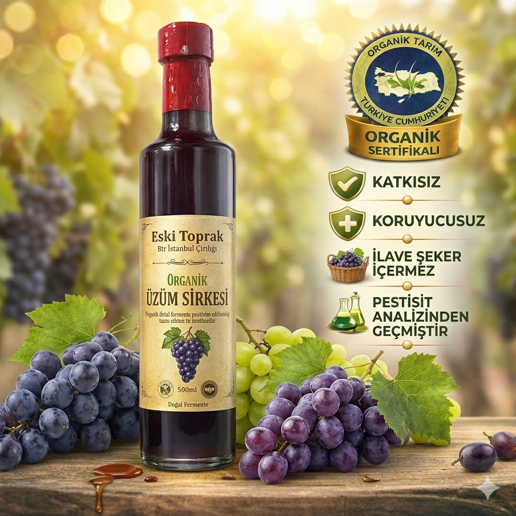  Organik Üzüm Sirkesi (500ml)